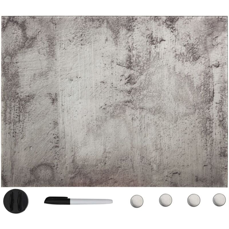 

vidaXL Pizarra magnética de pared vidrio 80x60 cm - Gris