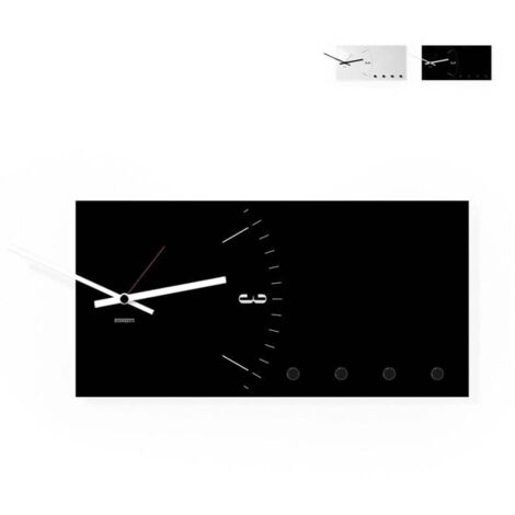 Pizarra magnética organizador llavero reloj de pared Clock & More - Negro