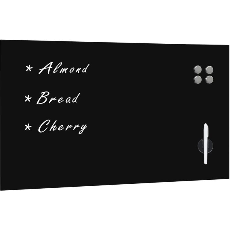 

Pizarra magnética de pared vidrio 120x60 cm - Negro