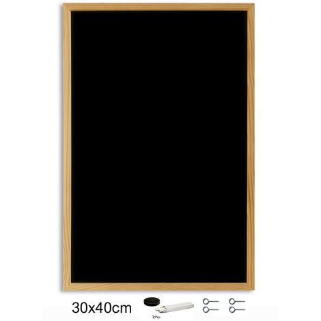 Pizarra negra con marco de madera (40 x 30 cm)