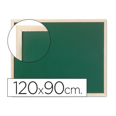 Pizarra verde q-connect marco de madera 120x90 cm sin repisa