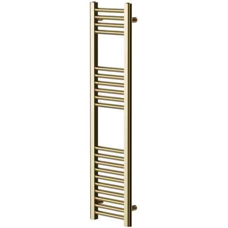 Pizarro Brushed Brass 1200mm x 300mm Straight Heated Towel Rail