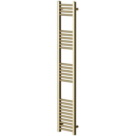Pizarro Brushed Brass 1600mm x 300mm Straight Heated Towel Rail