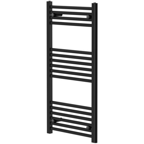 Pizarro Matt Black 1000mm x 500mm Straight Heated Towel Rail