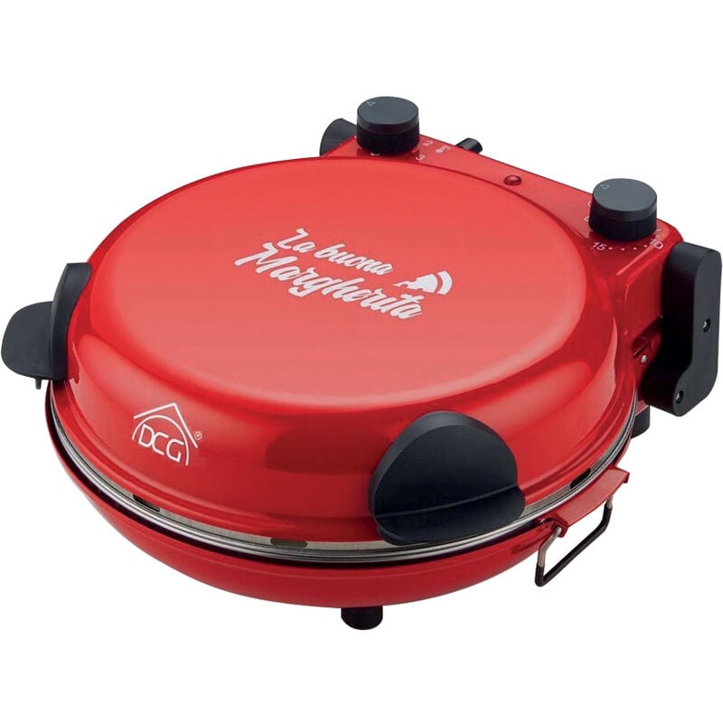 Dcg Eltronic Forno Pizza Maker MB2300 1200W Timer e termostato, Rosso