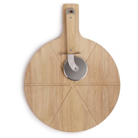 Pizza-Schneidebrett Set 30 cm Holz Livoo - Natur