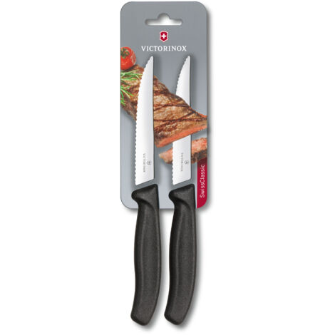 Pizza-Steakmesser mit Wellenschliff, Länge 120 mm - 2er-Set