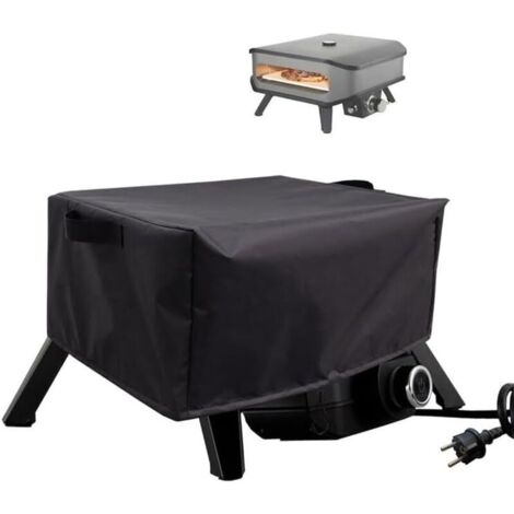Pizzaofenabdeckung passend für Cozze 90347 17", 420D Oxford-Gewebe, wasser- und staubdicht, inklusive Tragetasche, schwarz, 62 x 62 x 28 cm