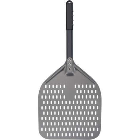 Pizzaschieber, 30 cm, perforiert, hart eloxiertes Aluminium, hochtemperaturbeständig, zum Backen von hausgemachten Pizzen und Broten im Backofen