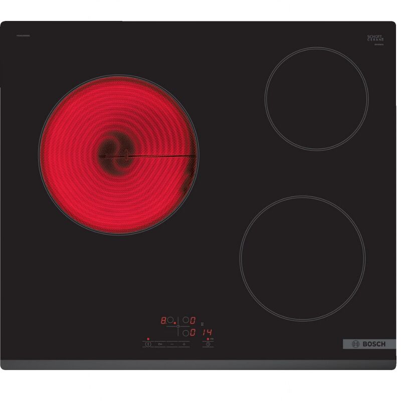 Image of Piano cottura in vetroceramica 60 cm 3 fuochi 5700 w nero - PKM63RBB8E Bosch