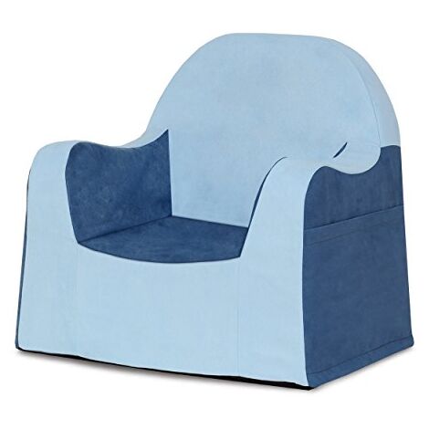 P''kolino Little Reader, Sillón liviano y cómodo para el pequeño niño lector sillita para bebes con forro de microfibra resistente, Azul (Light Blue/light blue)