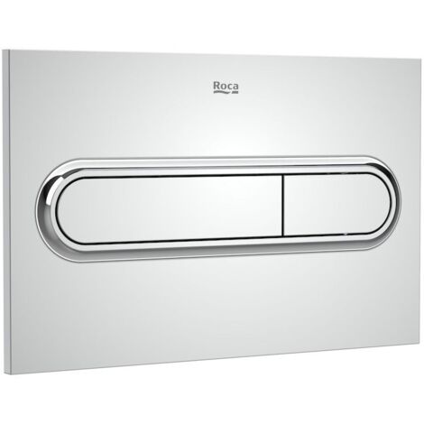 Roca – Plaque de commande WC A890195001 – Finition chromée brillante – 2 boutons poussoirs – Dimensions 250x160mm – Économie d'eau intégrée