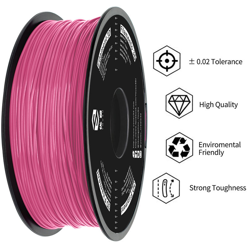 PLA+ 3D-Drucker Filament 1,75 mm Ma?genauigkeit +/- 0,02 mm 1 kg (2,2 lbs) Spulendruck-Verbrauchsmaterialien fur Creality 3D-Drucker,Modell:Rosa
