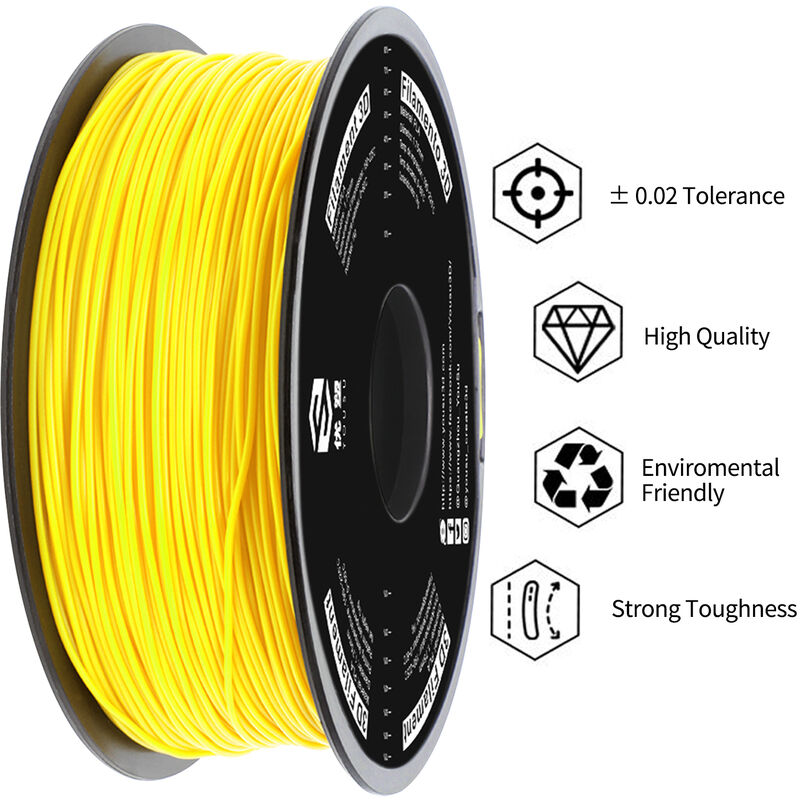 PLA+ 3D-Drucker Filament 1,75 mm Ma?genauigkeit +/- 0,02 mm 1 kg (2,2 lbs) Spulendruck-Verbrauchsmaterialien fur Creality 3D-Drucker,Modell:Gelb