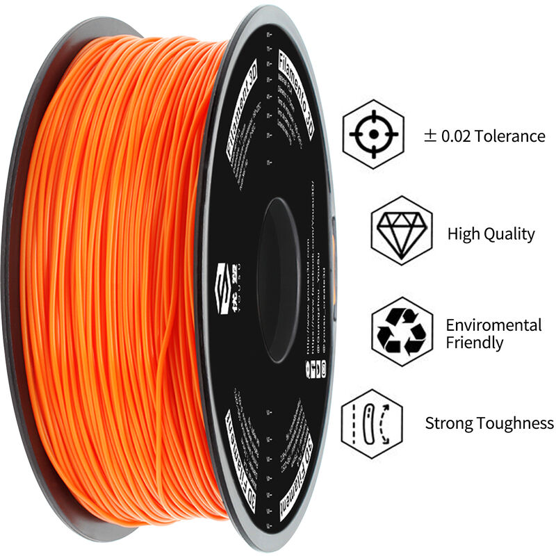 PLA+ 3D-Drucker Filament 1,75 mm Ma?genauigkeit +/- 0,02 mm 1 kg (2,2 lbs) Spulendruck-Verbrauchsmaterialien fur Creality 3D-Drucker,Modell:Orange