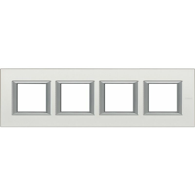 

Marco embellecedor Horizontal de 4 elementos Bticino Axolute HA4802M4HSAN Plata Satinado