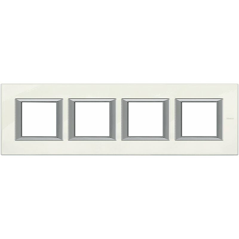

Marco embellecedor Horizontal de 4 elementos Bticino Axolute HA4802M4HBG Blanco Limoges