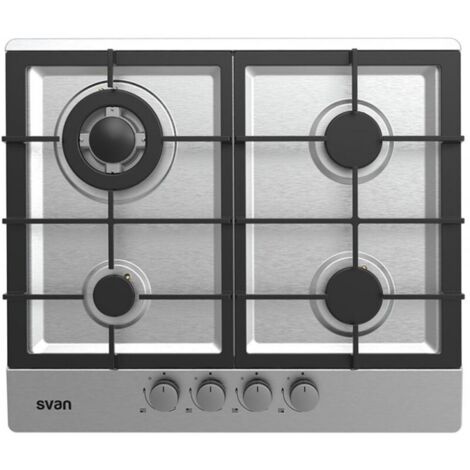 Placa a Gas 59,5cm SVAN SGW4600X Butano, Superficie Acero Inox