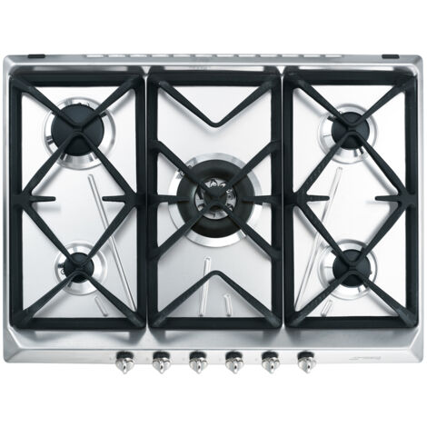 Placa a Gas Natural Superficie Acero inoxidable 68,5cm 5 Zonas SM