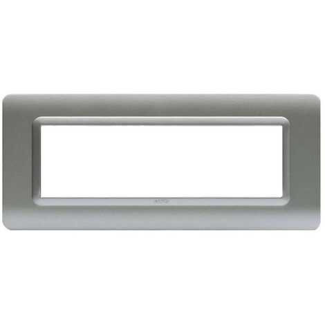 Placa Ave SISTEMA 44 tecnopolímero plata mate 7 módulos 44PY07AO