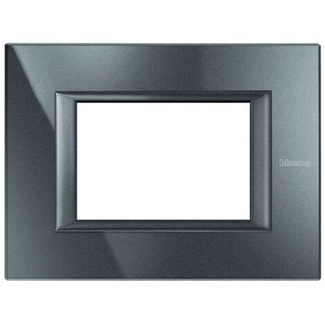Placa Bticino Axolute 3 Módulos Antracita Monocromo HA4803HS