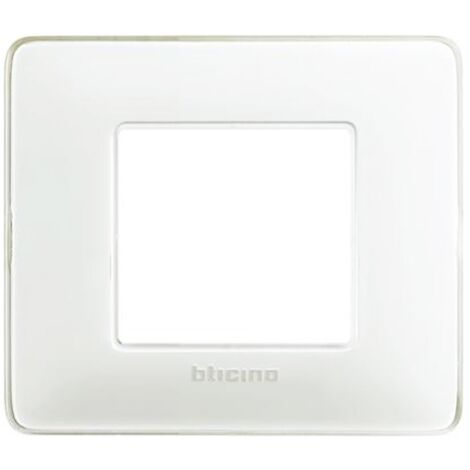 Placa Bticino Matix 2 módulos hielo AM4802CBN