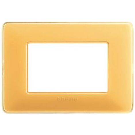 Placa Bticino Matix 3 módulos ámbar AM4803CAB