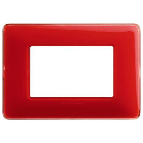 Placa Bticino Matix 3 módulos coral AM4803CRD