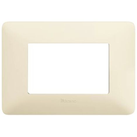 Placa Bticino Matix 3 módulos marfil AM4803BAV