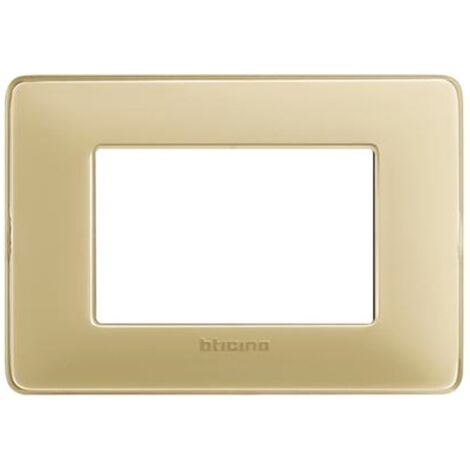 Placa Bticino Matix 3 módulos marfil AM4803CAV