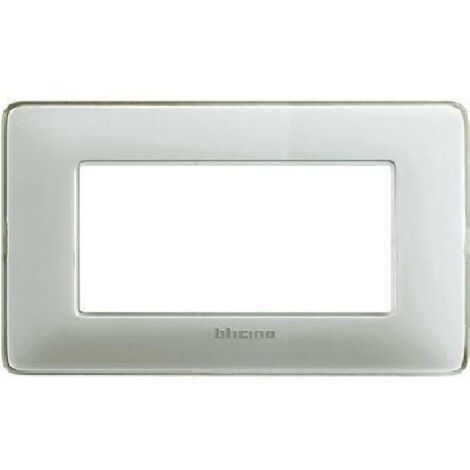 Placa Bticino Matix 4 módulos de hielo AM4804CBN