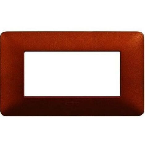 Placa Bticino Matix 4 módulos rojo tierra AM4804TRT