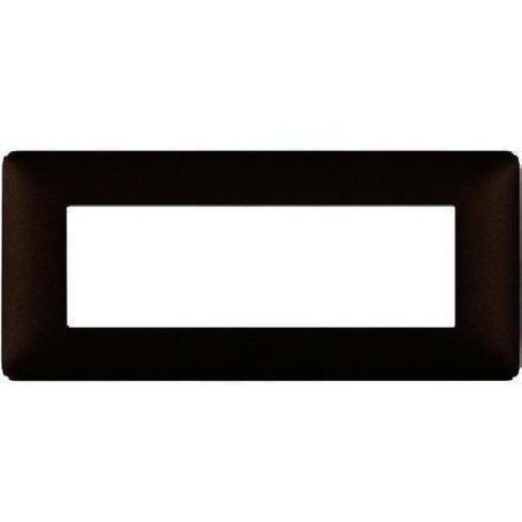 Placa Bticino Matix 6 módulos café marrón AM4806TGG