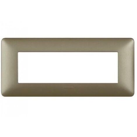 Placa Bticino Matix 6 módulos titanium AM4806MTA