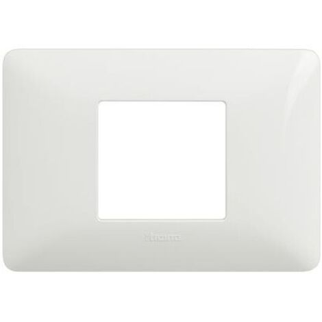 Placa centrada de 2 módulos Am4819Bbn, color Matix blanco