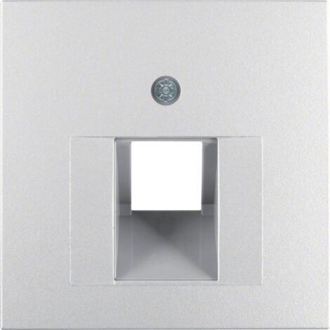 Placa central con una toma para teléfono/red compatible con distintas series de HAGER IP20 5,5x5,5x1,7cm color aluminio lacado