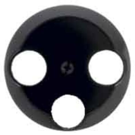 Placa central nostalgia con 3 huecos TV-R-SAT negro HAGER 106421