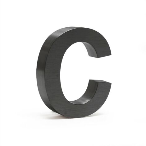 Placa con el número de casa "b" arial antracita 3D 15cm acero fino resistente a la intemperie 160001449