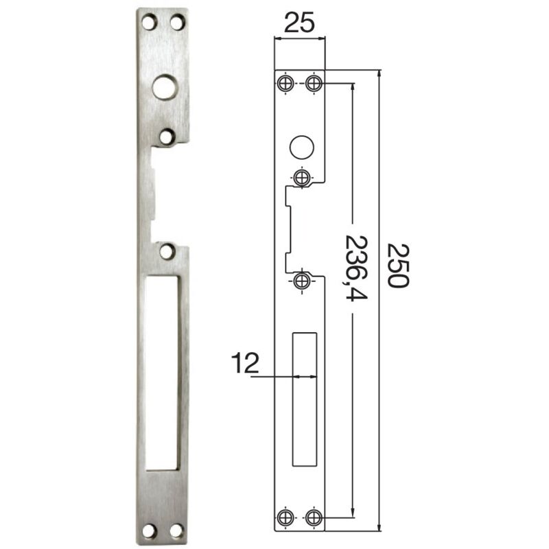 

Placa Cuerpo Cierre Electrico Estanca 25 mm G/Llave 12 mm Ltda.Izquierda - Dorado