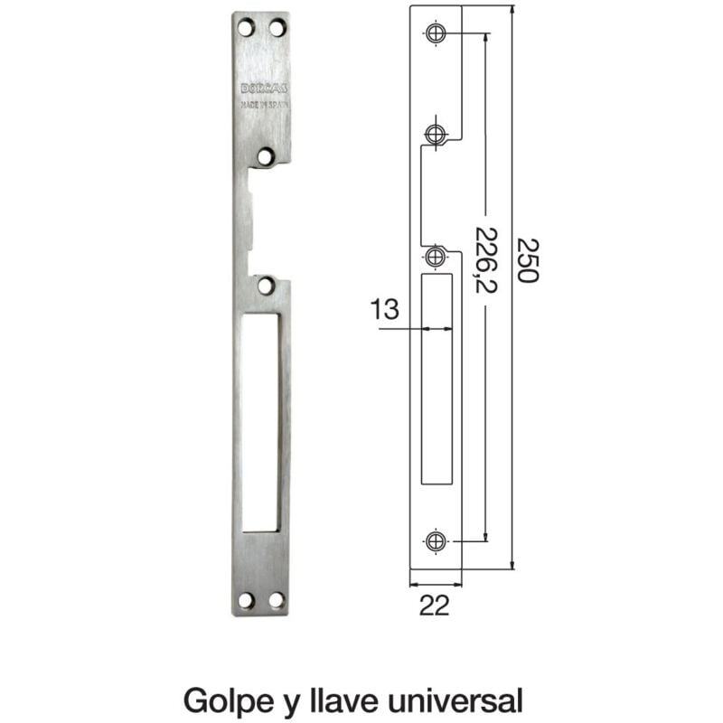 

Placa Cuerpo Cierre Electrico Universal 25Mm G/Llave 17Mm Latonad - Dorado