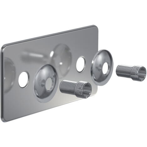 Placa de acabado cromada Robifix - doble salida distancia entre centros 150