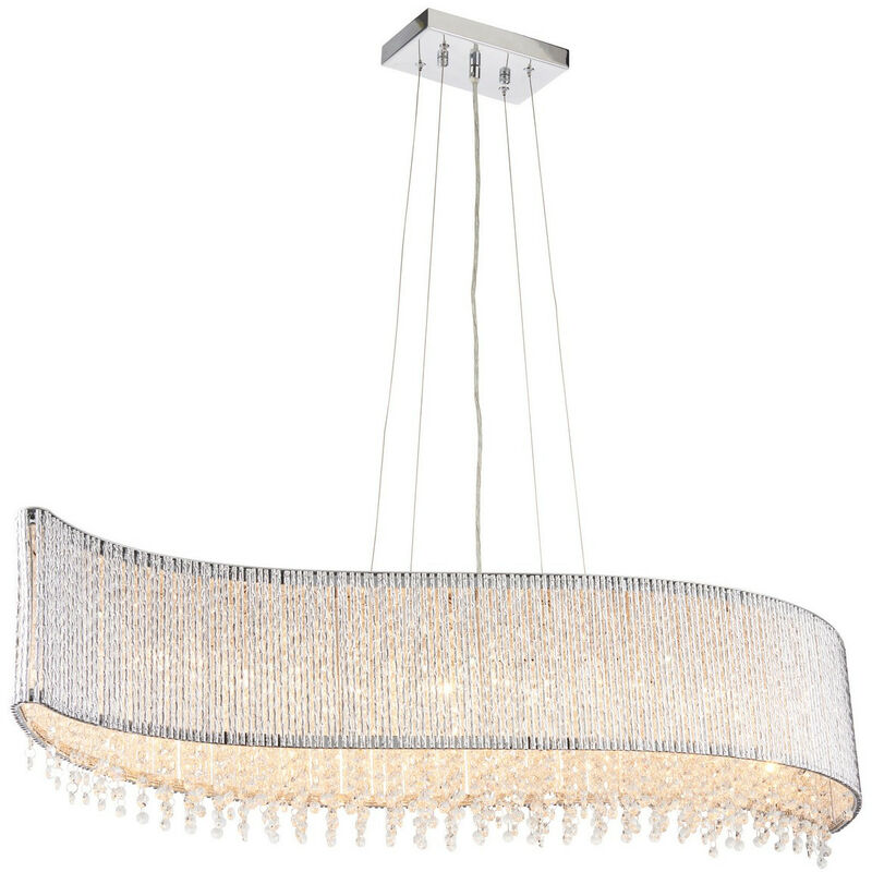 

Endon Galina - Lámpara colgante de techo con 8 luces, placa cromada y cristal transparente, G9