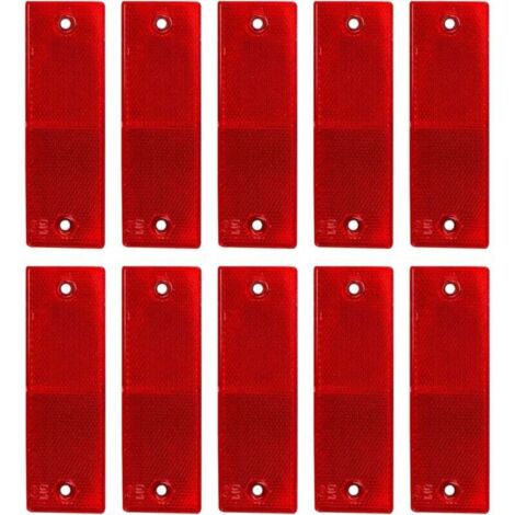 Placa de advertencia reflectante ZVD, reflectores de seguridad, reflectores para remolques, reflectores para camiones, caravanas, vehículos recreativos, barcos y bicicletas, 10 unidades, rojo, 14,8 x 