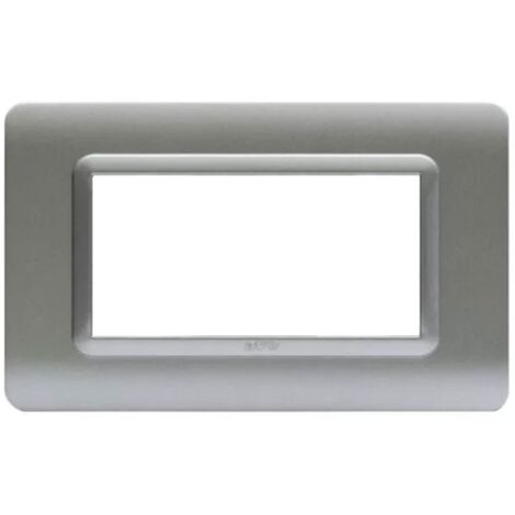 Placa de Ave SISTEMA 44 yecnopolímero plata mate 4 plazas 44PY04AO