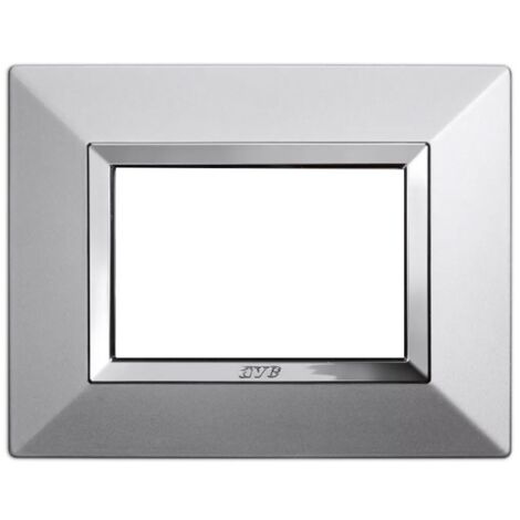 Placa de Ave Zama Sistema 44 metal 3 módulos aluminio natural 44P93ALS