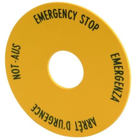 Placa de botón de seguridad M22-XAK1 con descripción