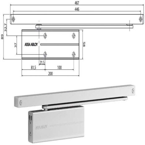Placa de cierre de puerta corredera Dc175 negro Assa Abloy