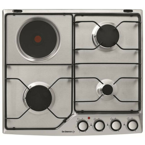 Placa de cocción combinada de 4 fuegos de acero inoxidable esmaltado - dpe7610xm - de dietrich -