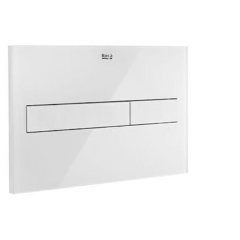 Placa de control de doble descarga rectangular DUPLO ONE, cristal BLANCO brillo, ROCA, Ref.A890188309