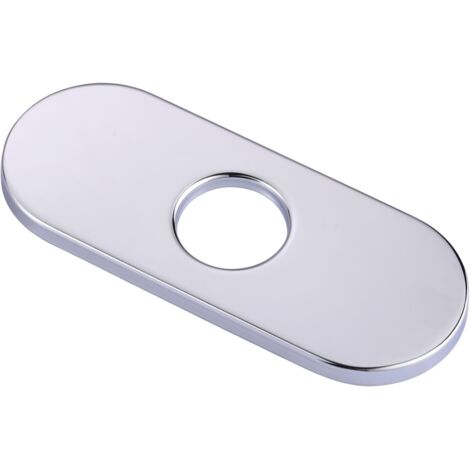Placa de cubierta para grifo de fregadero de cocina de 6 pulgadas, apta para fregaderos de cocina de 1 o 3 orificios, placa decorativa de acero inoxidable (plateada).